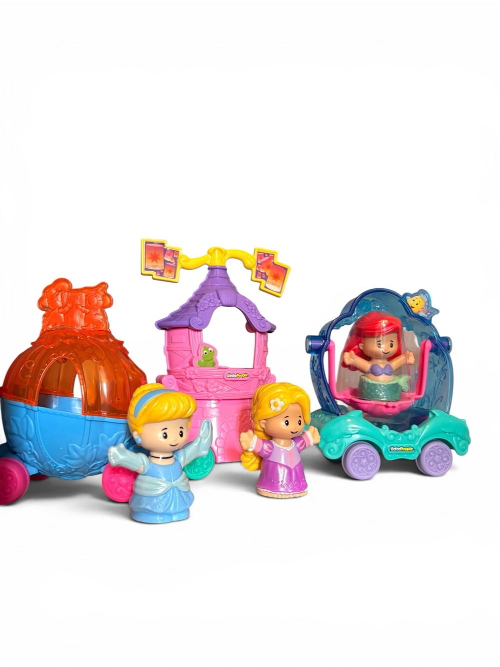 3 Fisher-Price Little People Disney Parade Floats Ariel Cinderella Rapunzel